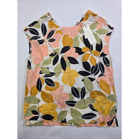 Rachel Zoe Tops - NWT Rachel Zoe Womens Sleeveless Floral 100% Linen Top XS